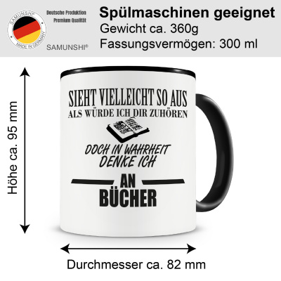 Tasse mit dem Motiv Ich denke an Bcher Tasse