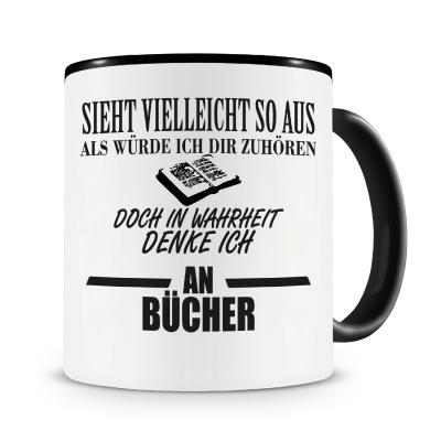 Tasse mit dem Motiv Ich denke an Bcher