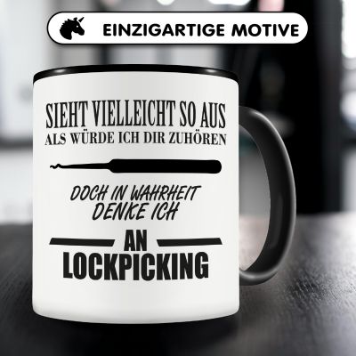 Tasse mit dem Motiv Ich denke an Lockpicking - Ansicht 3