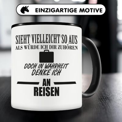 Tasse mit dem Motiv Ich denke an Reisen - Ansicht 3