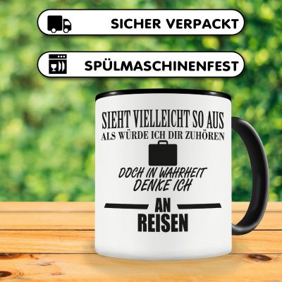 Tasse mit dem Motiv Ich denke an Reisen - Ansicht 4