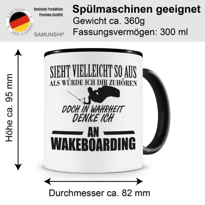 Tasse mit dem Motiv Ich denke an Wakeboarding - Ansicht 2