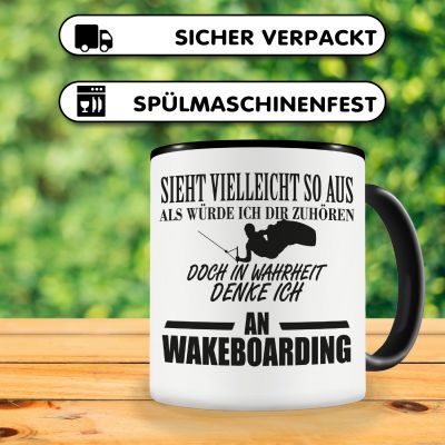 Tasse mit dem Motiv Ich denke an Wakeboarding - Ansicht 4
