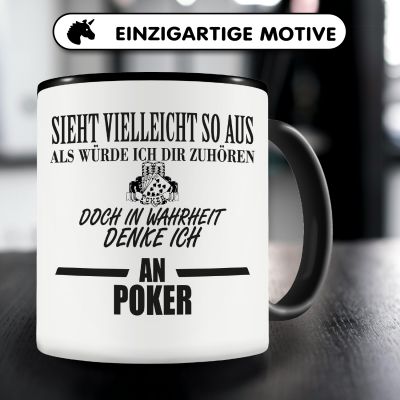 Tasse mit dem Motiv Ich denke an Poker - Ansicht 3