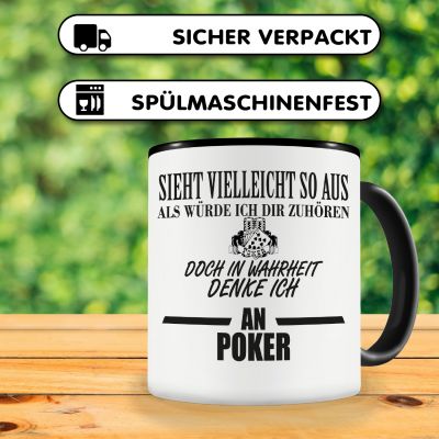 Tasse mit dem Motiv Ich denke an Poker - Ansicht 4
