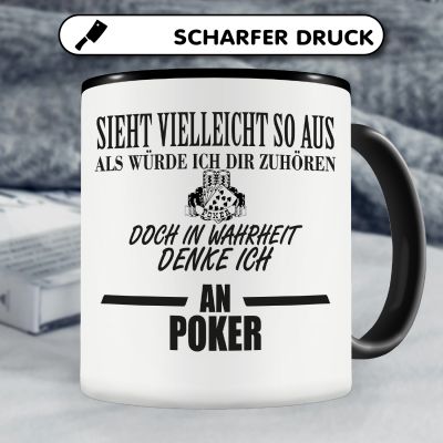Tasse mit dem Motiv Ich denke an Poker - Ansicht 5