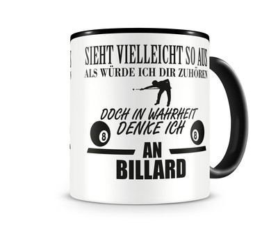 Tasse mit dem Motiv Ich denke an Billard