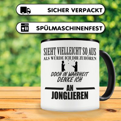 Tasse mit dem Motiv Ich denke an Jonglieren - Ansicht 4
