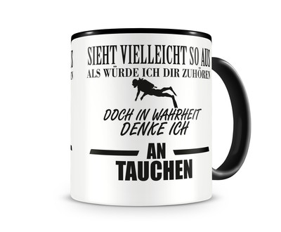 Tasse mit dem Motiv Ich denke an Tauchen