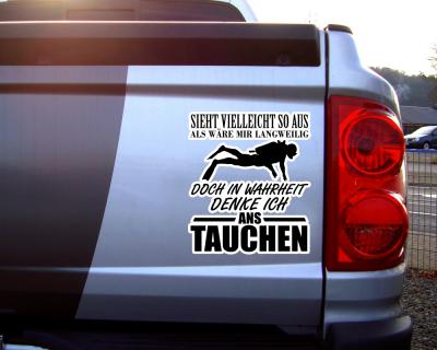 Ich denke ans Tauchen Schriftzug Aufkleber - Ansicht 2
