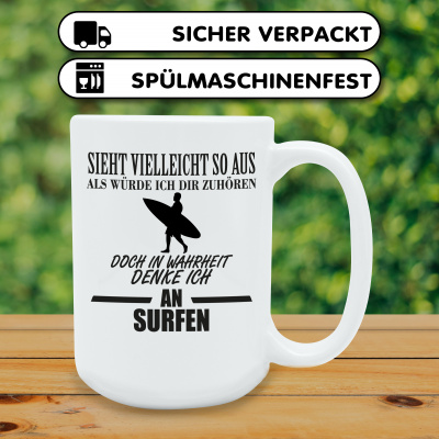 XXL Tasse mit dem Motiv Ich denke an Surfen - Ansicht 4