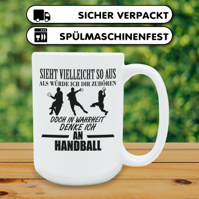 XXL Tasse mit dem Motiv Ich denke an Handball - Ansicht 4