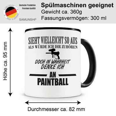 Tasse mit dem Motiv Ich denke an Paintball Tasse