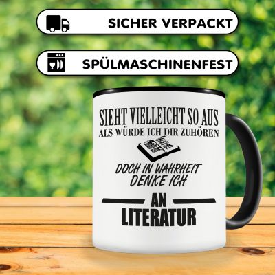 Tasse mit dem Motiv Ich denke an Literatur - Ansicht 4