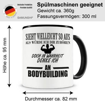 Tasse mit dem Motiv Ich denke an Bodybuilding - Ansicht 2