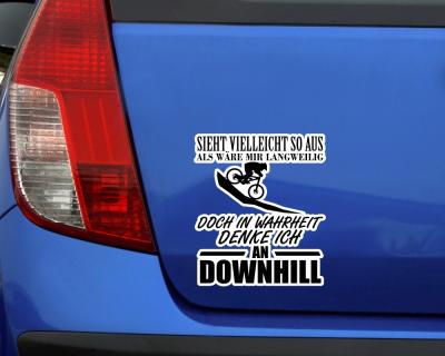 Ich denke an Downhill Schriftzug Aufkleber - Ansicht 2