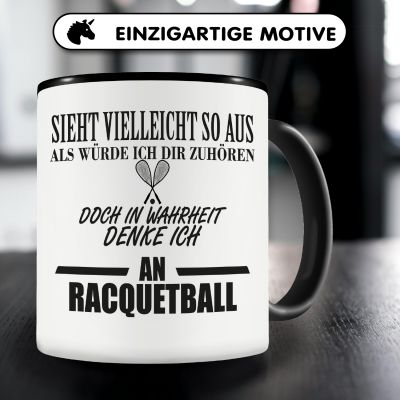 Tasse mit dem Motiv Ich denke an Racquetball - Ansicht 3