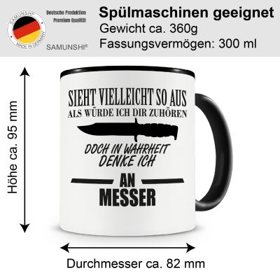 Tasse mit dem Motiv Ich denke an Messer - Ansicht 2