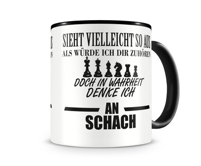 Tasse mit dem Motiv Ich denke an Schach