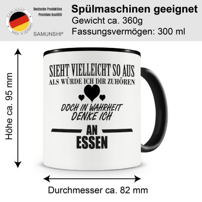 Tasse mit dem Motiv Ich denke an Essen Tasse