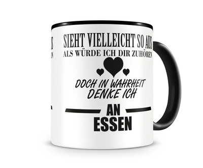 Tasse mit dem Motiv Ich denke an Essen Tasse