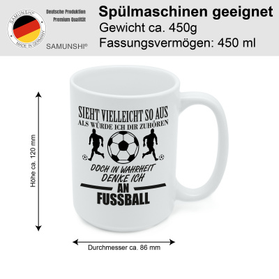 XXL Tasse mit dem Motiv Ich denke an Fussball - Ansicht 2