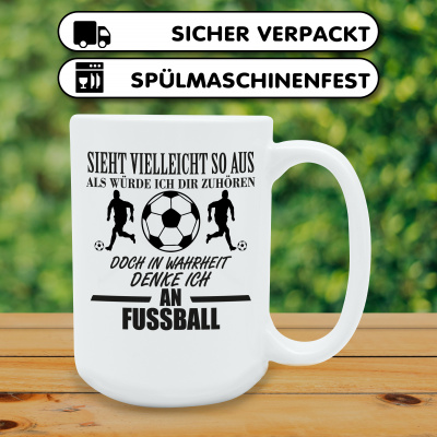 XXL Tasse mit dem Motiv Ich denke an Fussball - Ansicht 4