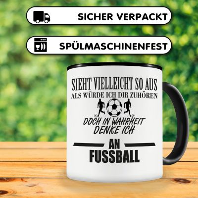 Tasse mit dem Motiv Ich denke an Fussball - Ansicht 4