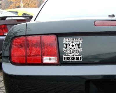 Ich denke an Fussball Schriftzug Aufkleber - Ansicht 3