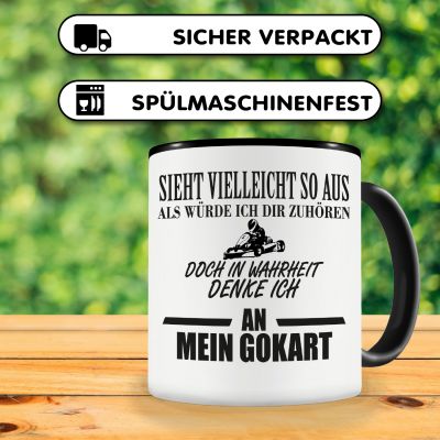 Tasse mit dem Motiv Ich denke an mein Gokart - Ansicht 4