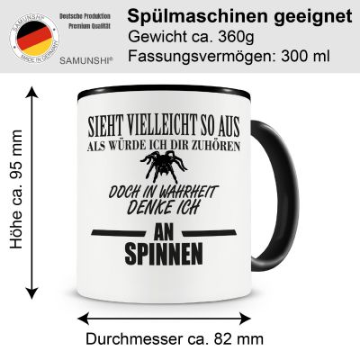 Tasse mit dem Motiv Ich denke an Spinnen Tasse