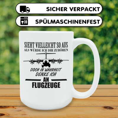 XXL Tasse mit dem Motiv Ich denke an Flugzeuge - Ansicht 4