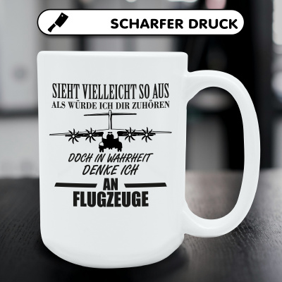 XXL Tasse mit dem Motiv Ich denke an Flugzeuge - Ansicht 5