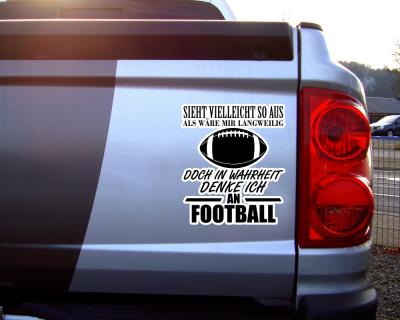 Ich denke an Football Schriftzug Aufkleber - Ansicht 2