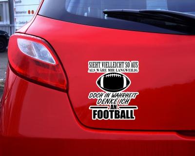 Ich denke an Football Schriftzug Aufkleber