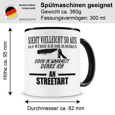 Tasse mit dem Motiv Ich denke an Streetart Tasse