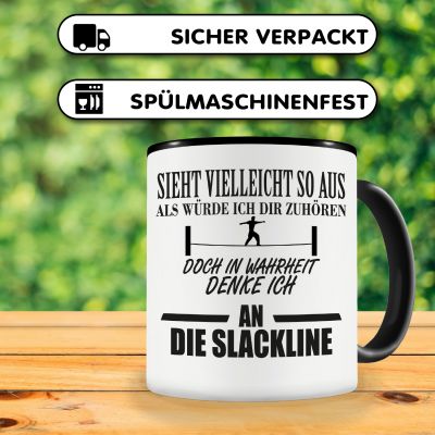 Tasse mit dem Motiv Ich denke an die Slackline - Ansicht 4