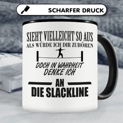 Tasse mit dem Motiv Ich denke an die Slackline - Ansicht 5