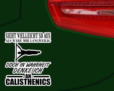 Ich denke an Calisthenics Schriftzug Aufkleber