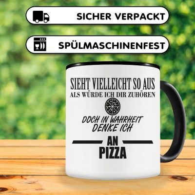Tasse mit dem Motiv Ich denke an Pizza - Ansicht 4