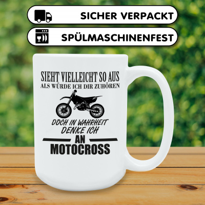 XXL Tasse mit dem Motiv Ich denke an Motocross - Ansicht 4