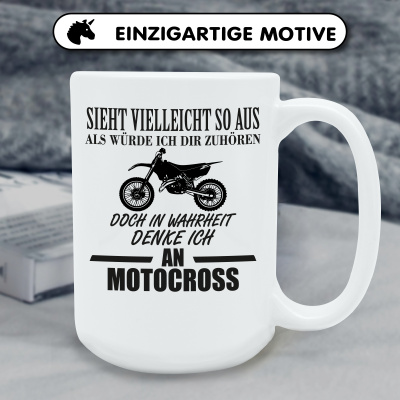 XXL Tasse mit dem Motiv Ich denke an Motocross - Ansicht 6