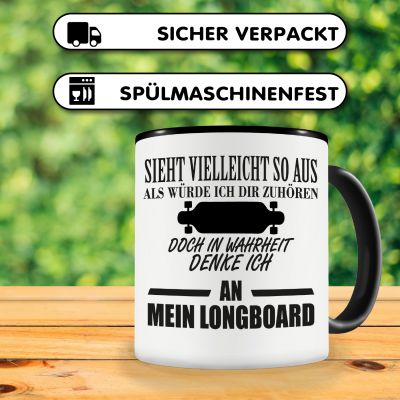 Tasse mit dem Motiv Ich denke an mein Longboard - Ansicht 4