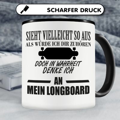 Tasse mit dem Motiv Ich denke an mein Longboard - Ansicht 5