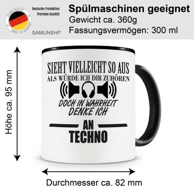 Tasse mit dem Motiv Ich denke an Techno - Ansicht 2