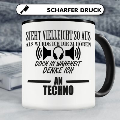 Tasse mit dem Motiv Ich denke an Techno - Ansicht 5