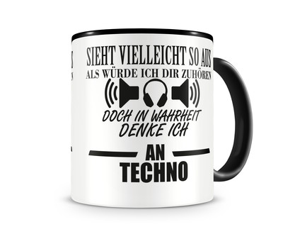 Tasse mit dem Motiv Ich denke an Techno