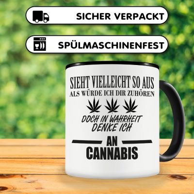 Tasse mit dem Motiv Ich denke an Cannabis - Ansicht 4