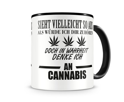Tasse mit dem Motiv Ich denke an Cannabis - Ansicht 1
