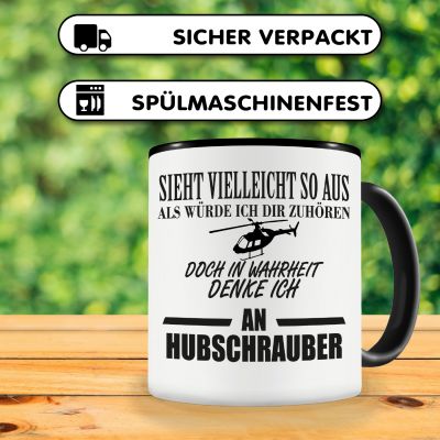 Tasse mit dem Motiv Ich denke an Hubschrauber - Ansicht 4